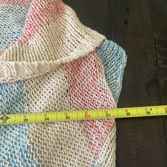 Cabi Skipper Circle Knit Sweater Cardigan Shawl Pastel Striped Beachy Boho Small - Picture 9 of 9